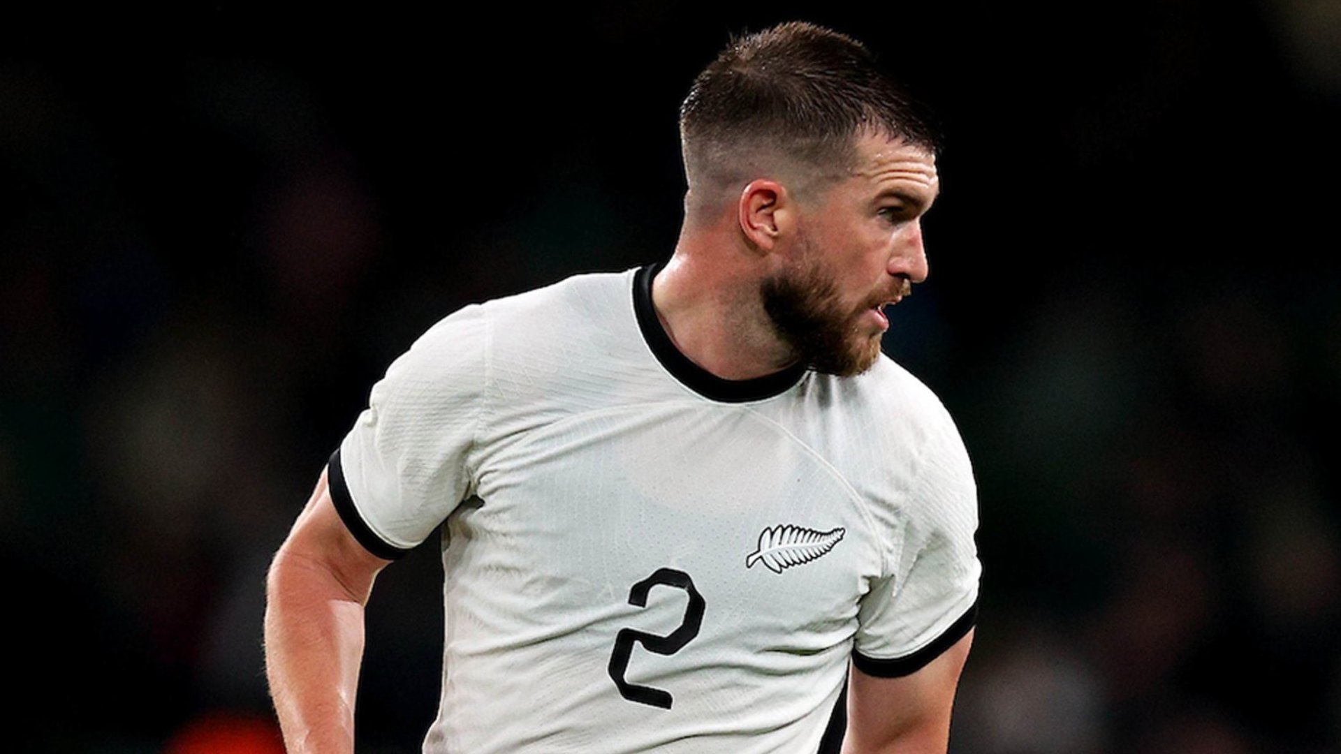 Tim Payne wearing the All Whites #2 jersey